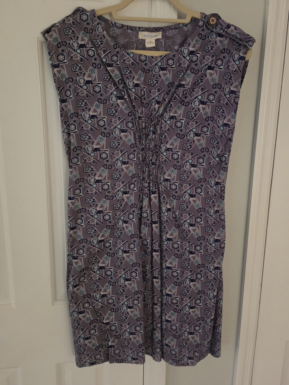 Mata Traders Gray Printed Midi Dress